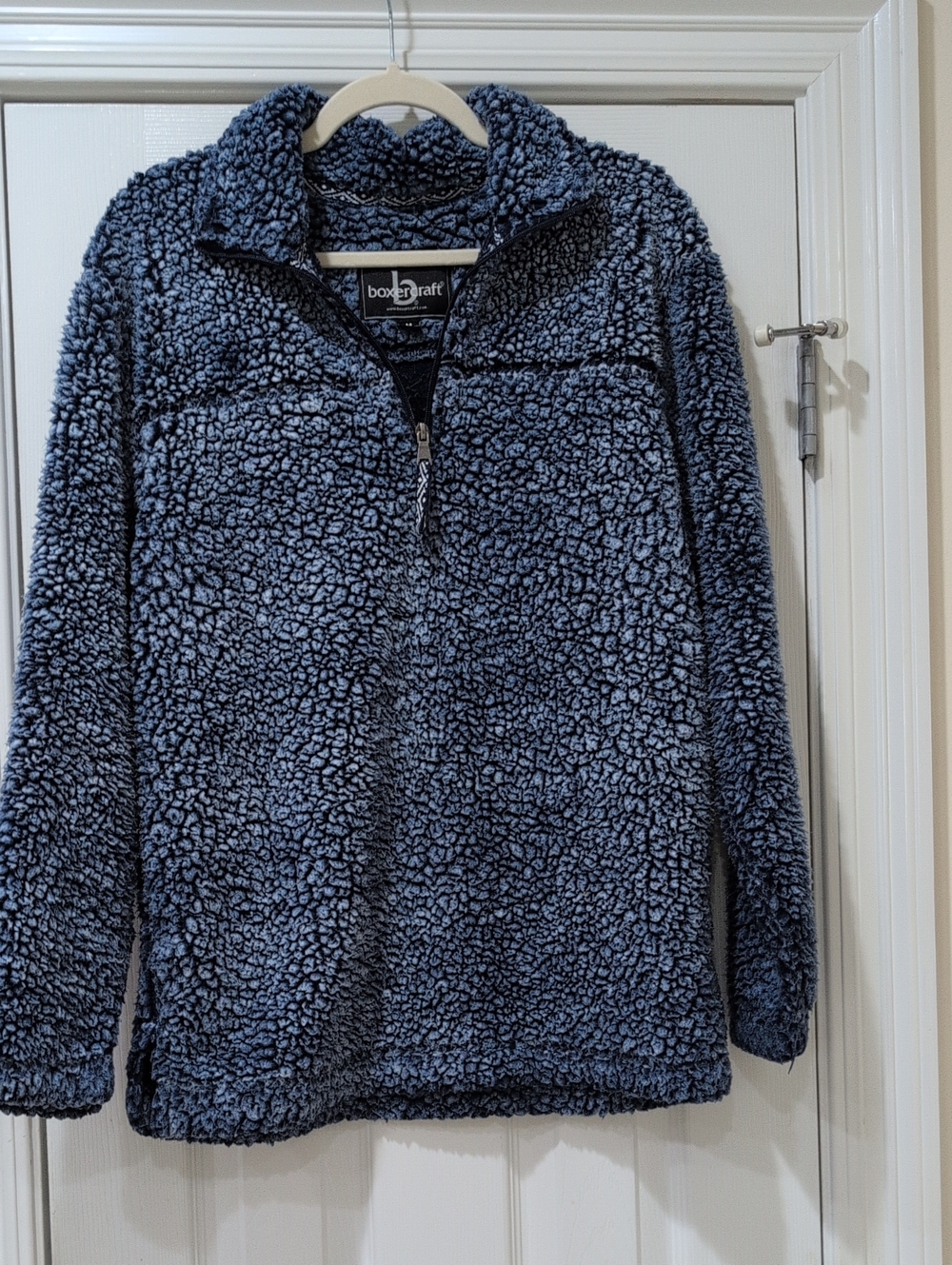 boxercraft Women's Frosted Navy Sherpa Quarter-Zip Pullover